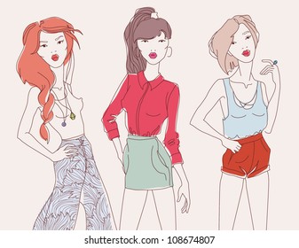 fashion girls vector illustration eps 10