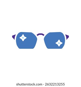 fashion glasses color flat icon for digital and print projects.  Minimal clean icons for apps and websites. Modern simple icons for UI UX and branding