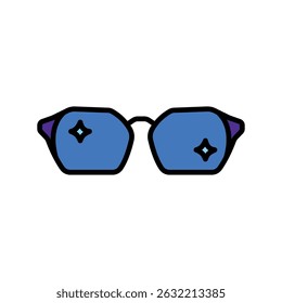 fashion glasses color flat icon for digital and print projects.  Minimal clean icons for apps and websites. Modern simple icons for UI UX and branding