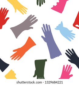 Fashion gloves vector pattern isolated on background. Cartoon pattern for textile, fabric, wrapping paper