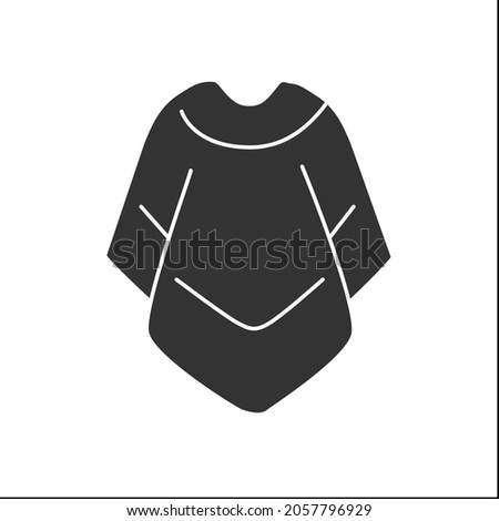 Fashion glyph icon. Mucho poncho for cold weather. Outerwear. Fashionable warm cloth.Shopping.Clothes concept. Filled flat sign. Isolated silhouette vector illustration