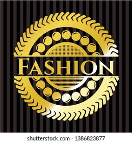 Fashion golden emblem or badge. Vector Illustration. Detailed.