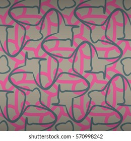 Fashion gray decorative seamless pattern in thread style. Complicated mosaic repeatable backdrop. Vector background. Shining, graphical design for web, surface, fabric or other purpose. Modern design.