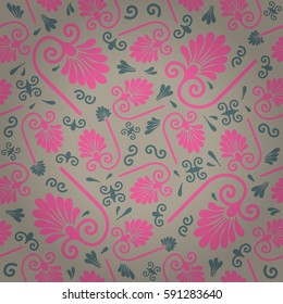 Fashion gray decorative seamless pattern in organic style. Vector background. Simple puzzle repeatable backdrop.