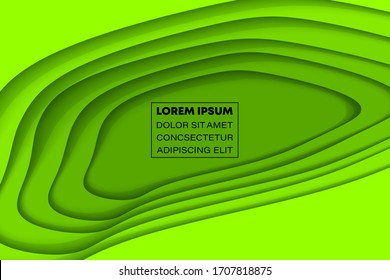 Papel verde de moda acorta el fondo de diseño de la ola de lujo. Pancarta de dibujo de la ilustración del vector EPS10