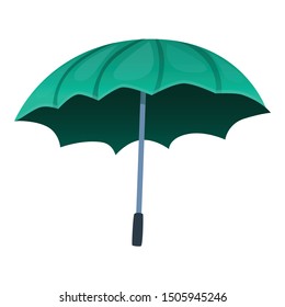 Fashion green umbrella icon. Cartoon of fashion green umbrella vector icon for web design isolated on white background