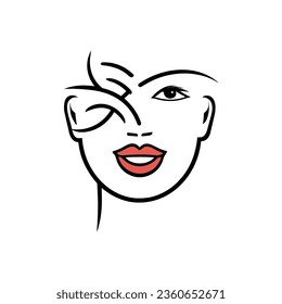 Fashion and Hair Beauty woman face salon silhouette logo vector design