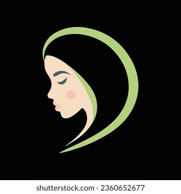Fashion and Hair Beauty woman face salon silhouette logo vector design