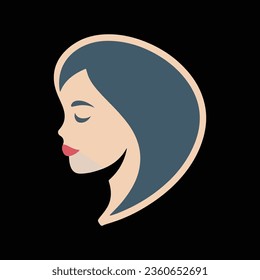 Fashion and Hair Beauty woman face salon silhouette logo vector design