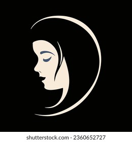 Fashion and Hair Beauty woman face salon silhouette logo vector design