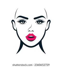 Fashion and Hair Beauty woman face salon silhouette logo vector design