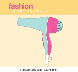 fashion hair dryer vector illustration