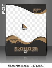 Fashion Hairdresser Front Flyer Design. 