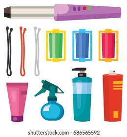 Fashion hairdresser with hair clipper and hairbrush isolated professional stylish barber tools for cutting vector illustration.