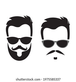 Fashion hairstyles set icon vector illustration sign