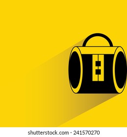 fashion hand bag on yellow background, flat and shadow theme