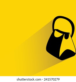 fashion hand bag on yellow background, flat and shadow theme