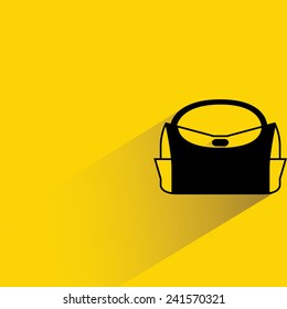 fashion hand bag on yellow background, flat and shadow theme