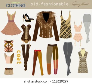 Fashion hand drawn doodle set