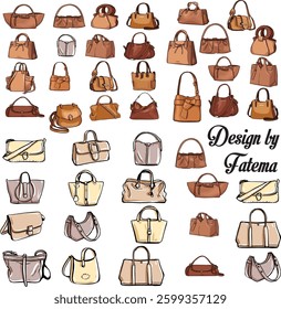 Fashion Handbag design template vector drawing isolated