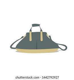Fashion Handbag. Vector Isolated Graphic Design Element. Modern, cute, fashion, casual, elegant, business, luggage, glamour bag. Textile, fabriq, leather purse. Flat, cartoon, comic style