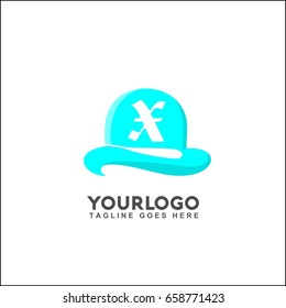 Fashion hat illustration for your business, letter X