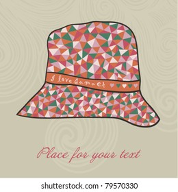 fashion hat made of triangles fabric, I love summer hat.