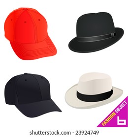 fashion hat set vector