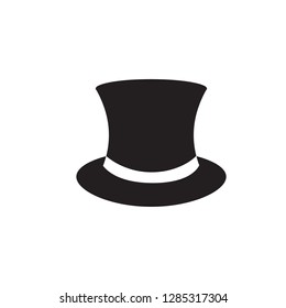 Fashion hat. Women's black hat with bow. Lady retro hat. Vector illustration.