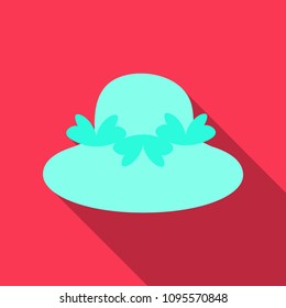 Fashion hat. Women's hat with bow. Lady retro hat. Vector illustration.