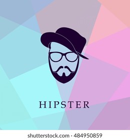 Fashion head silhouette hipster style. Vector illustration.