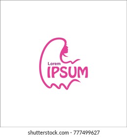 fashion hijab logo. pink. vector. feminine pattern.