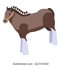 Fashion horse icon. Isometric of fashion horse vector icon for web design isolated on white background