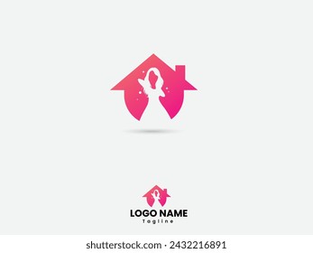 Fashion house logo design. Real estate. Home fashion. Icon. Premium. Building. Fashion dress with home. Finance. Beauty. Salon