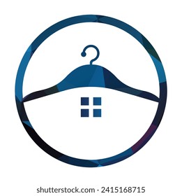 Fashion house logo design template illustration. House with hanger logo vector design.