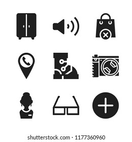 fashion icon. 9 fashion vector icons set. closet, volume and glasses icons for web and design about fashion theme