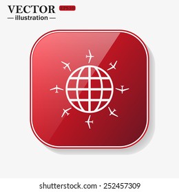 Fashion Icon aircraft around the world, vector illustration, EPS 10