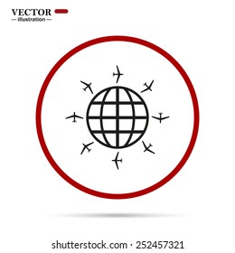 Fashion Icon aircraft around the world, vector illustration, EPS 10