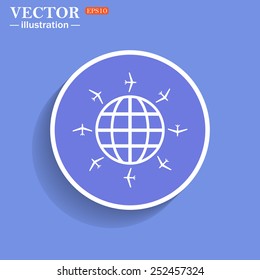 Fashion Icon aircraft around the world, vector illustration, EPS 10