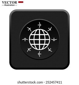 Fashion Icon aircraft around the world, vector illustration, EPS 10