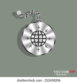 Fashion Icon aircraft around the world, vector illustration, EPS 10