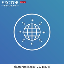 Fashion Icon aircraft around the world, vector illustration, EPS 10