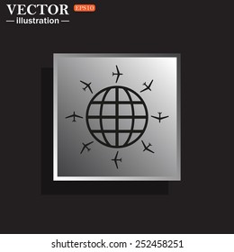 Fashion Icon aircraft around the world, vector illustration, EPS 10