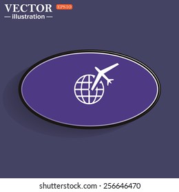 Fashion Icon aircraft around the world, vector illustration, EPS 10