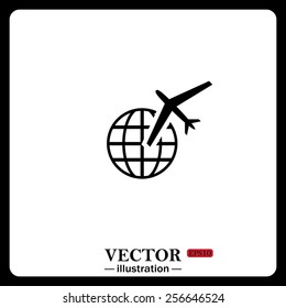 Fashion Icon aircraft around the world, vector illustration, EPS 10