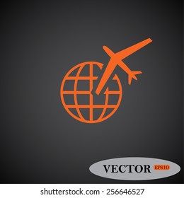 Fashion Icon aircraft around the world, vector illustration, EPS 10