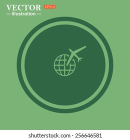 Fashion Icon aircraft around the world, vector illustration, EPS 10