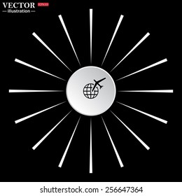 Fashion Icon aircraft around the world, vector illustration, EPS 10