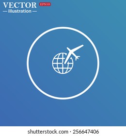 Fashion Icon aircraft around the world, vector illustration, EPS 10