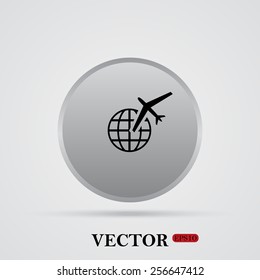 Fashion Icon aircraft around the world, vector illustration, EPS 10